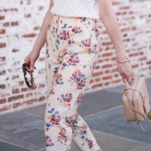 Sezane Pants 36 (fits roomy) Floral Linen